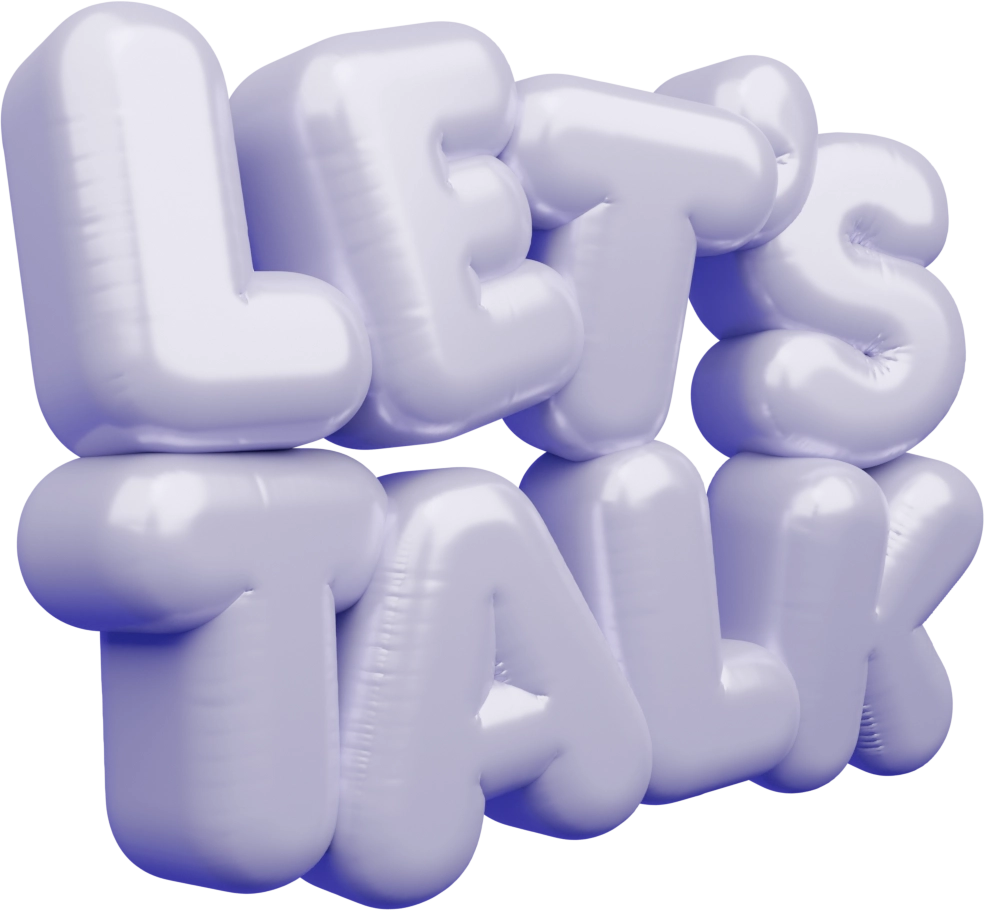 Let's talk - 3D rendered graphic, bubble text